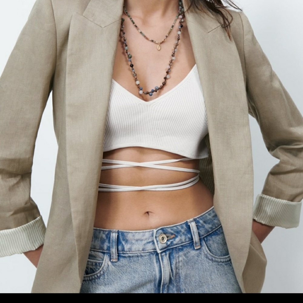 ZARA Linen Blazer - Picture 4 of 11